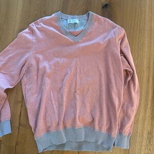 Brunello Cucinelli Coral V-Neck Sweater